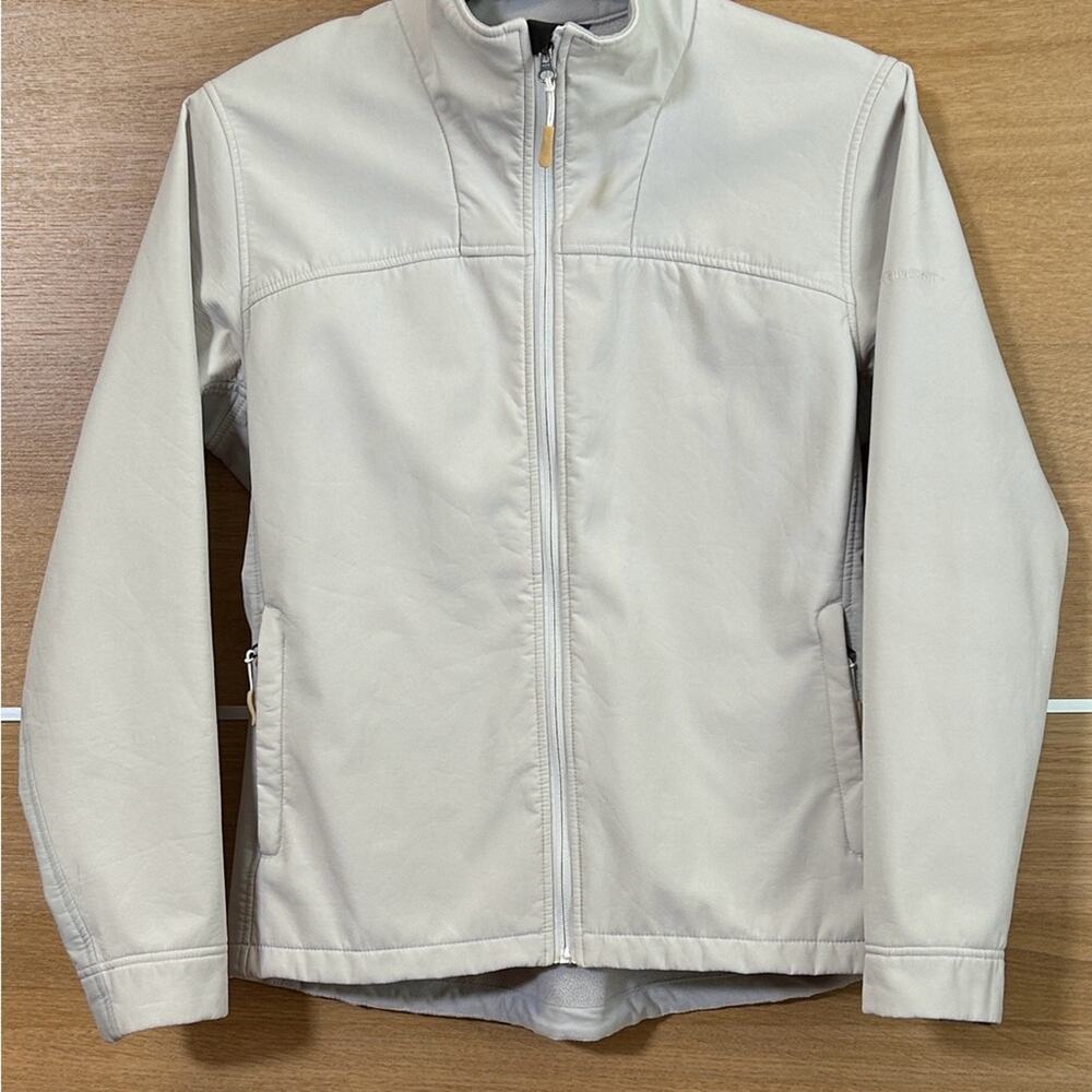 Quest Women's Softshell Jacket Size L Cream Off White Fleece Lined Full Zip